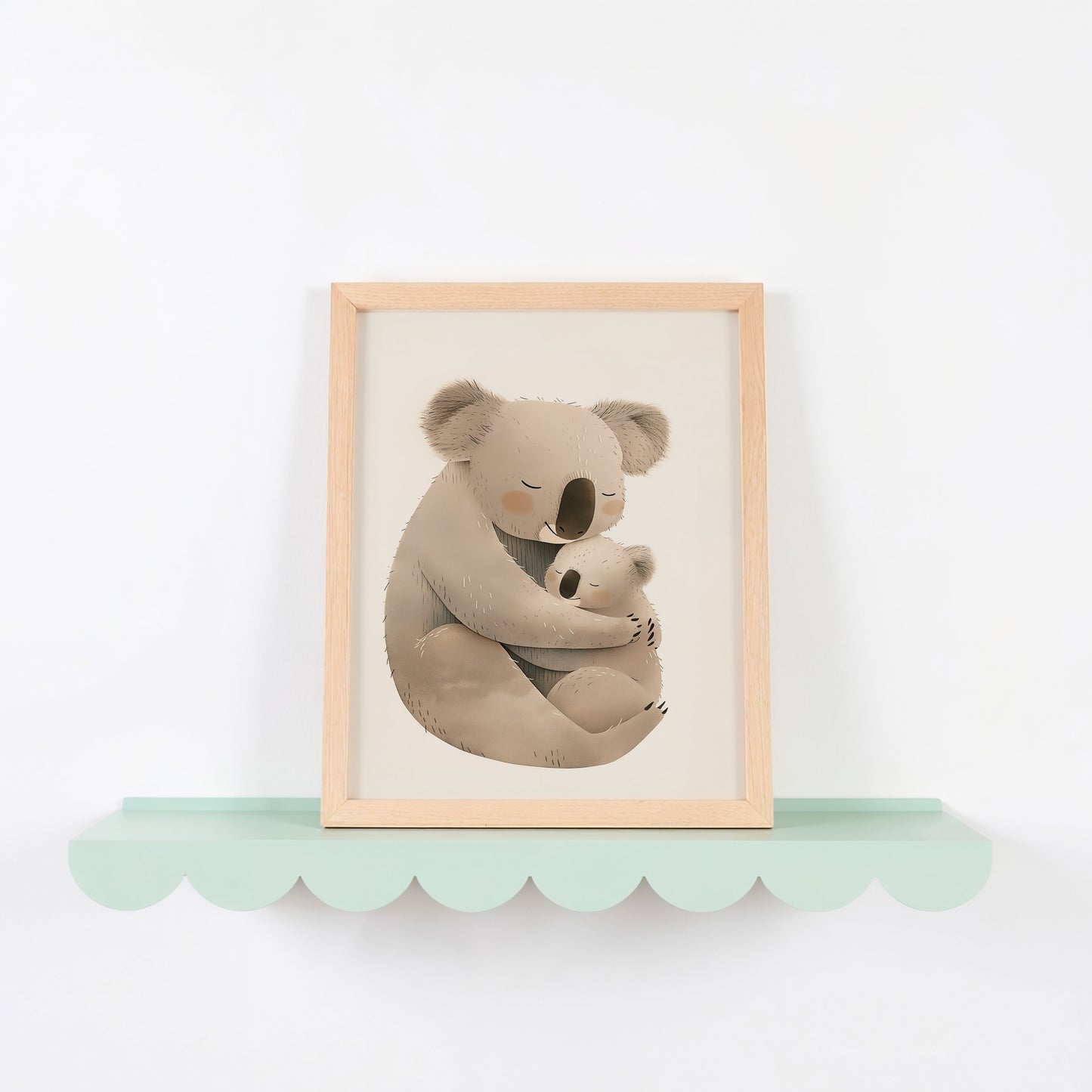 Adorable Koala Art Print in Wooden Frame Wall Decor product type