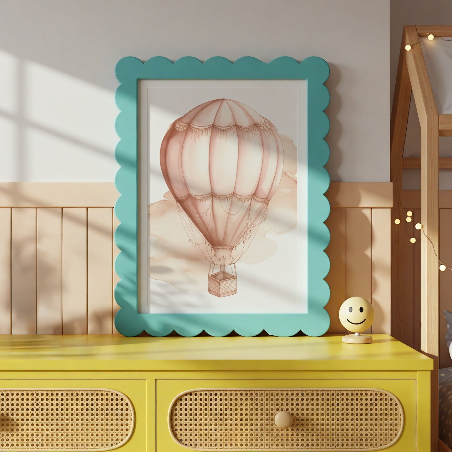 Whimsical Hot Air Balloon Framed Art Print product type