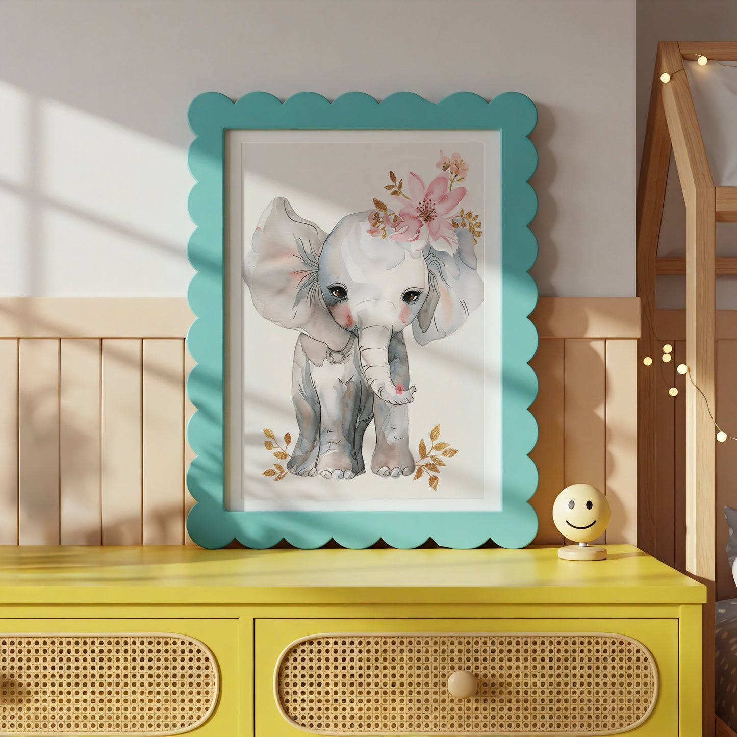 Adorable Elephant Nursery Wall Art Print product type