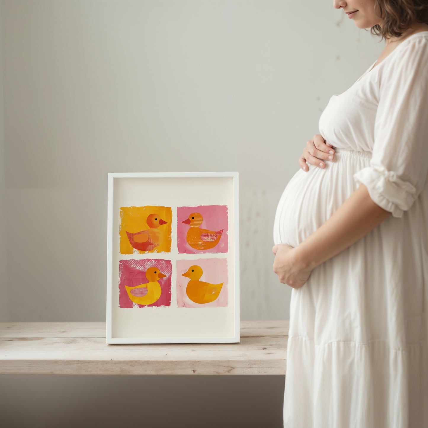 Colorful Duck Illustration in Frame Wall Art Product