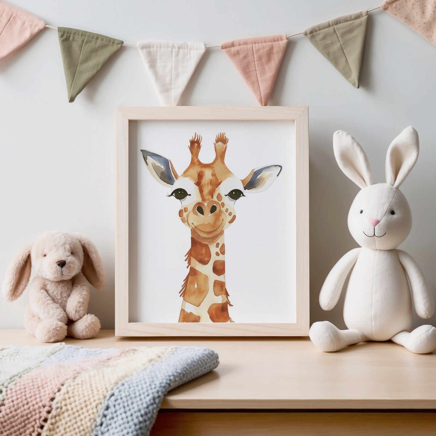 Adorable Giraffe Art Print for Kids Room Wall Decor product