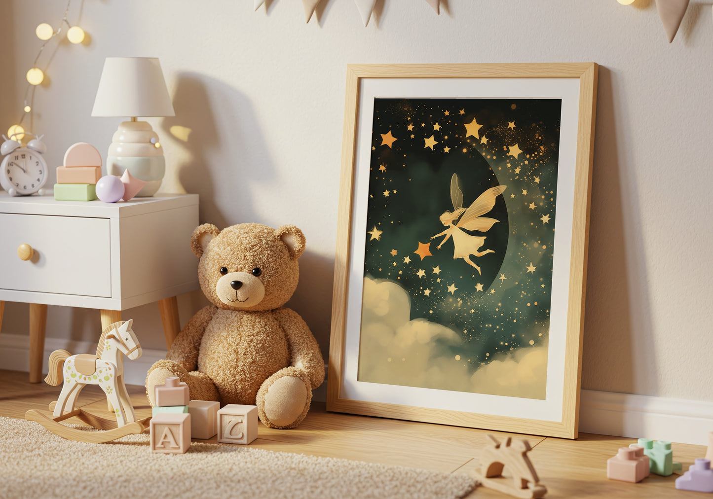 Enchanting Fairy Flying Through Starry Night Art product
