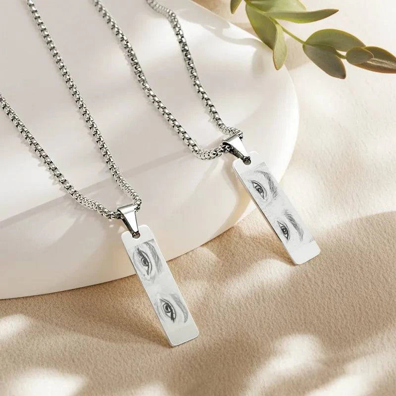 Personalized Loved One's Eyes Photo Necklace