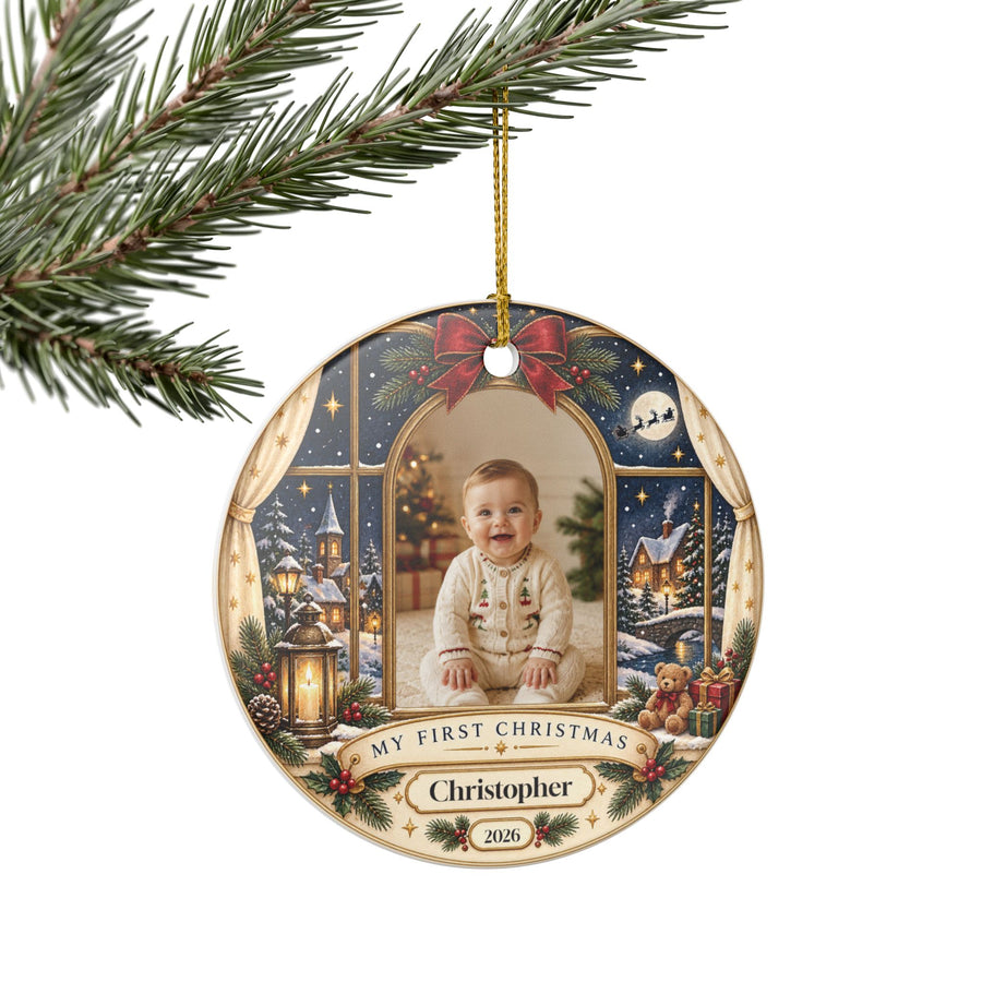 Custom Baby First Christmas Ornament with Name & Year