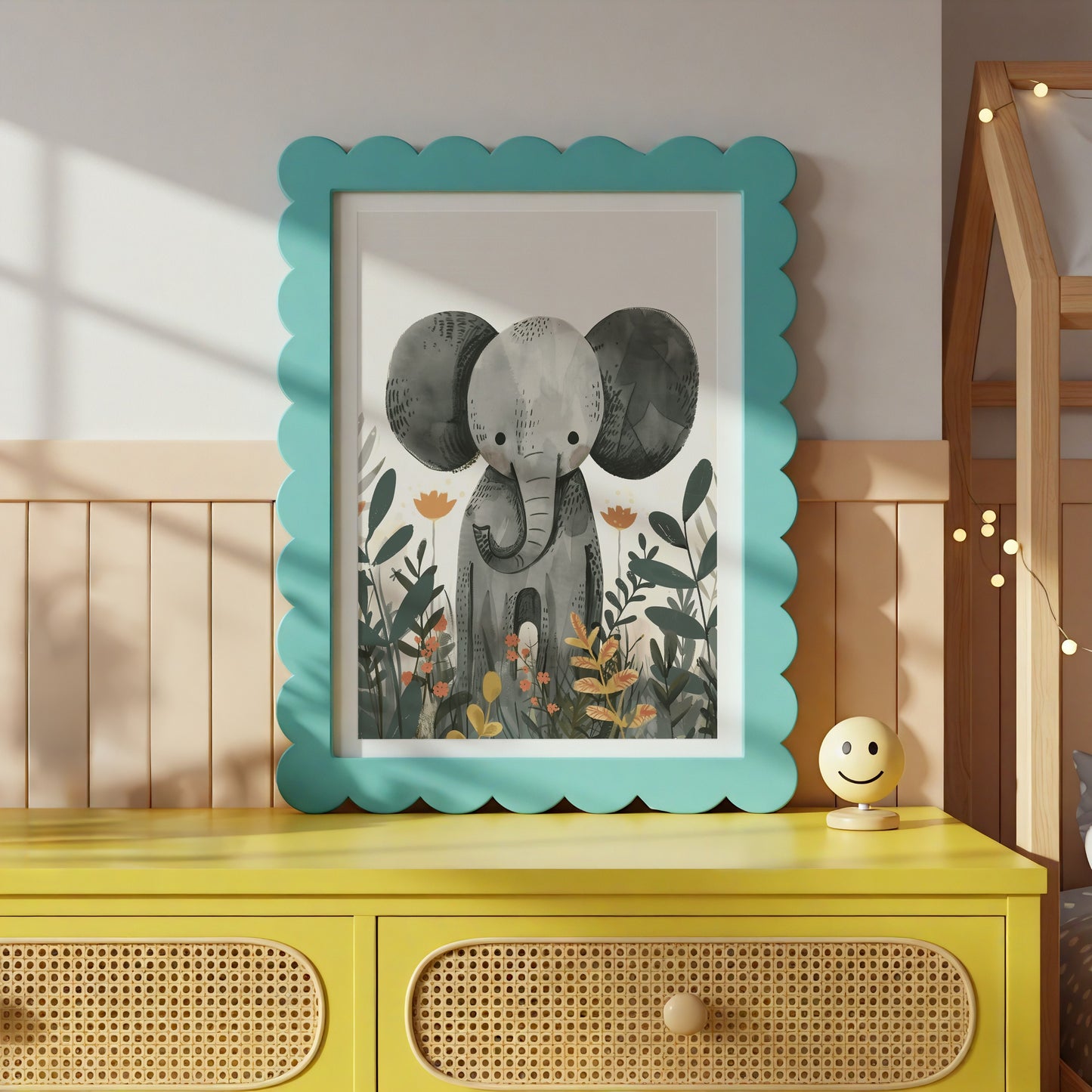 Adorable Elephant Nursery Print Wall Art product type