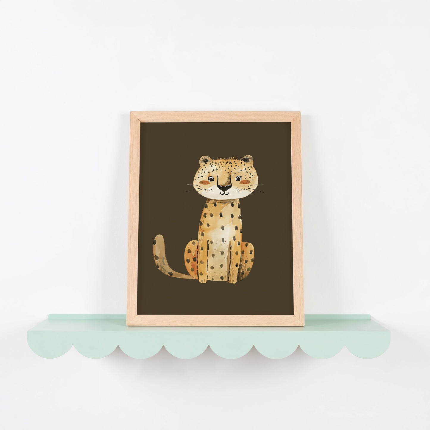 Adorable Leopard Illustration Framed Wall Art product
