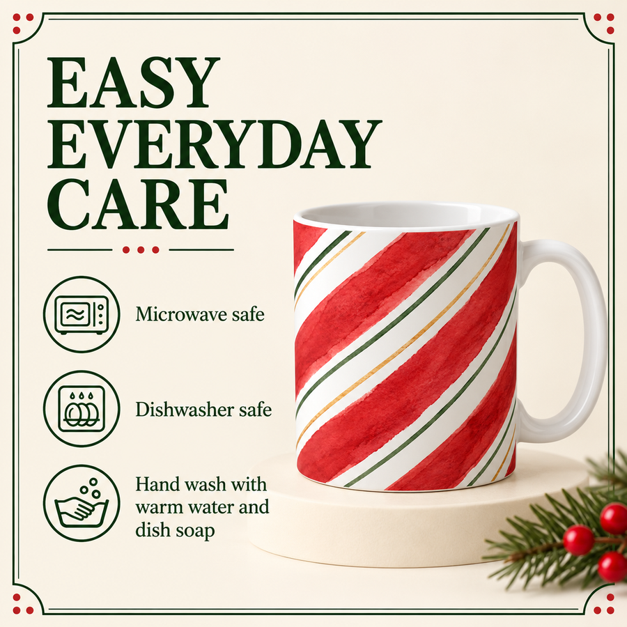Candy Cane Stripe Christmas Mug