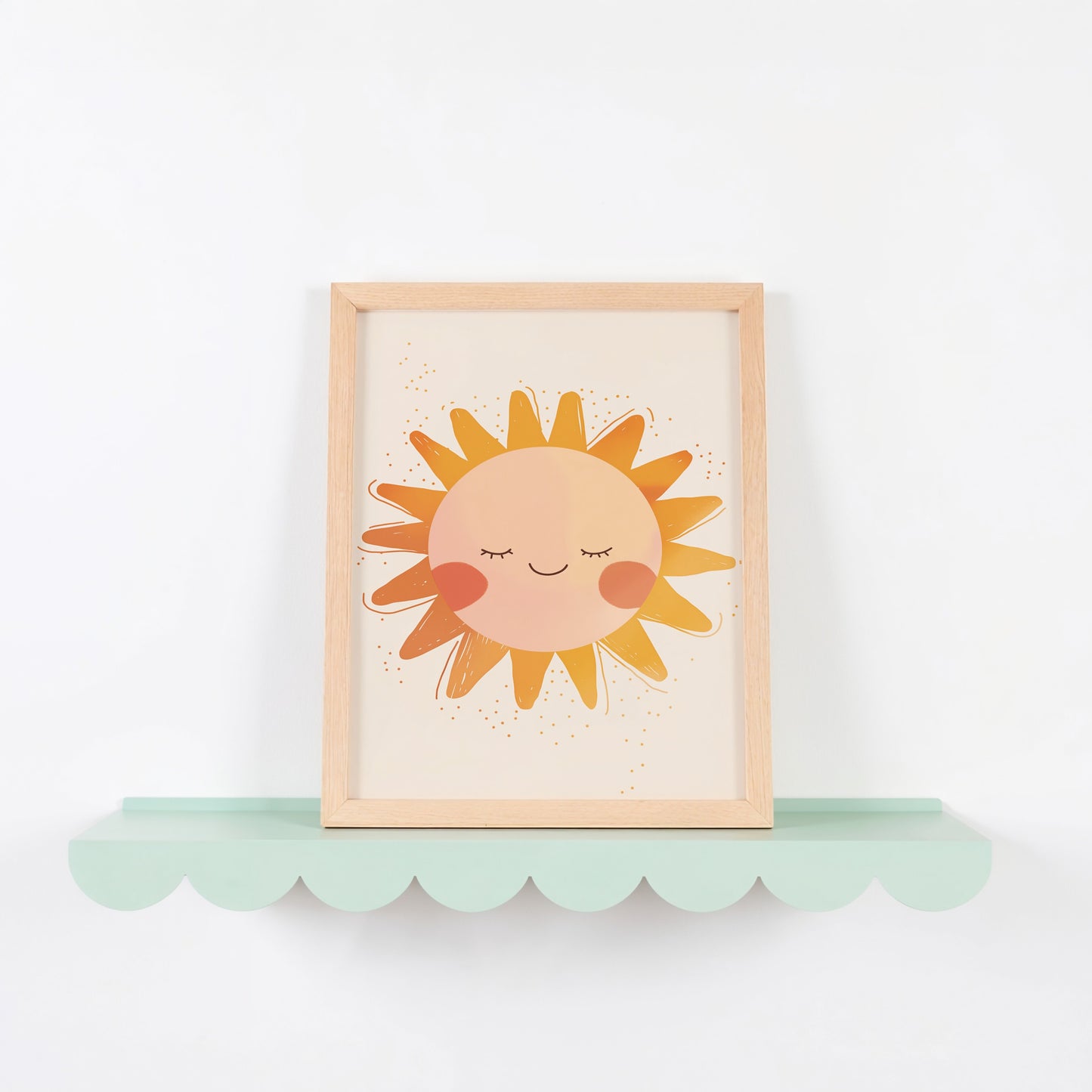 Happy Sun Smiling on a Wall Decor Art Framed product type