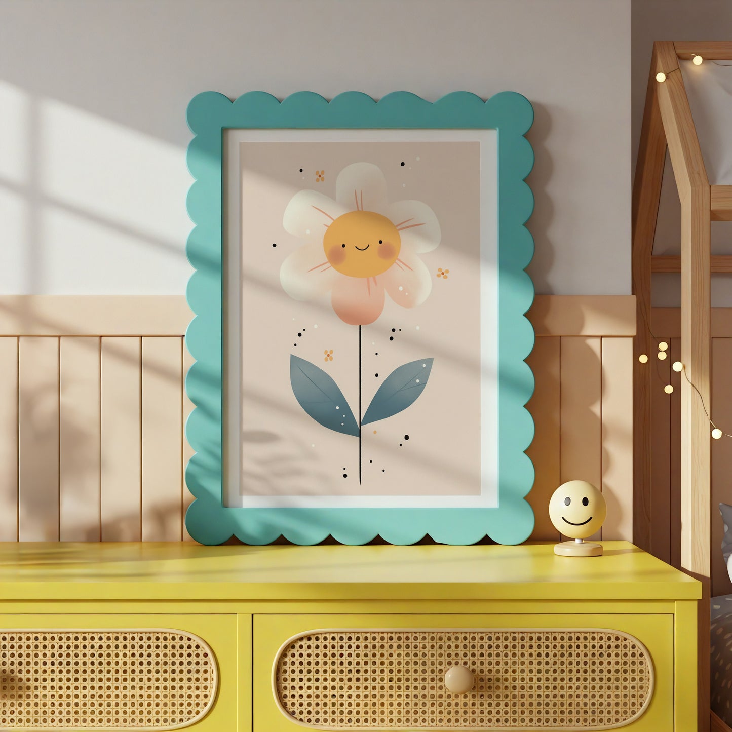 Cute and Whimsical Smiling Flower Artwork product