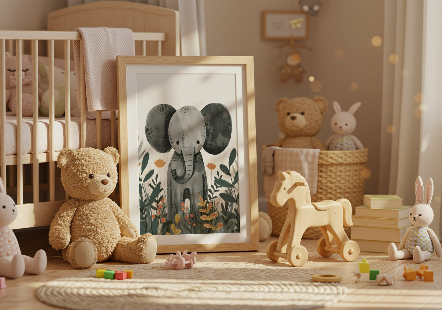 Elephant Art Print in Cute Nursery Decor product type