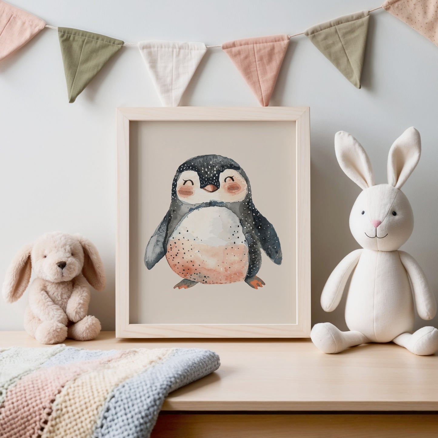 Adorable Penguin Framed Print for Nursery Decor product
