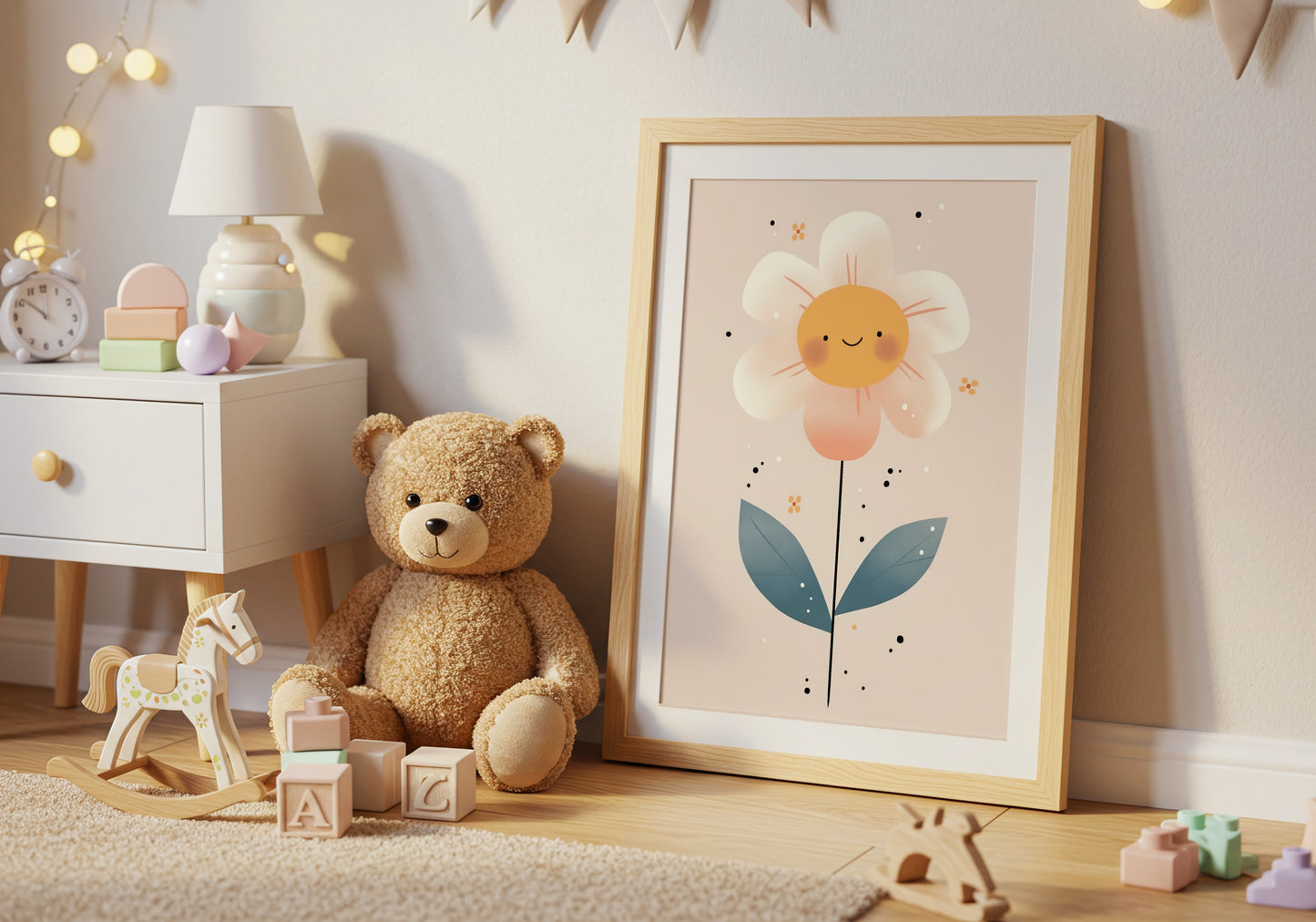 Adorable Flower Artwork for Kids Room Decor product
