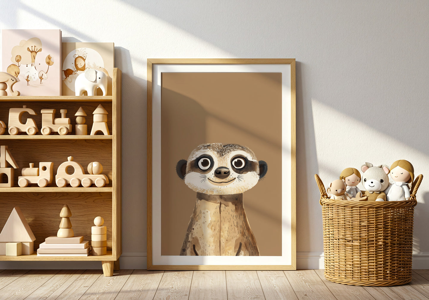 Cute Meerkat Art Print for Kids Room Wall Decor product