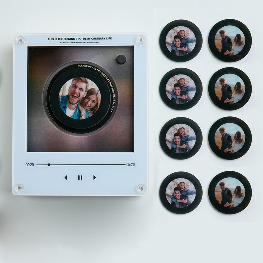 Personalized Mini Vinyl Record Player with 9 Custom Song Discs