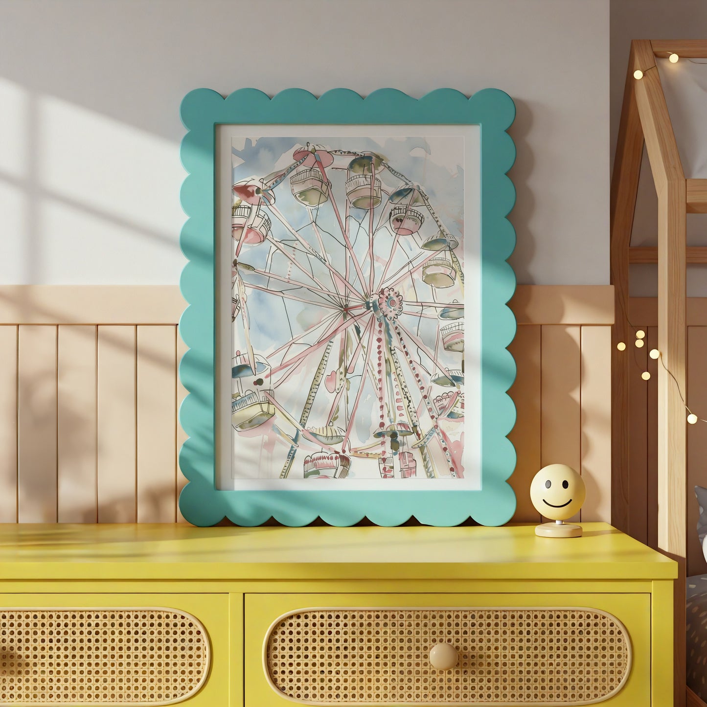 Whimsical Ferris Wheel Framed Art for Home Décor product