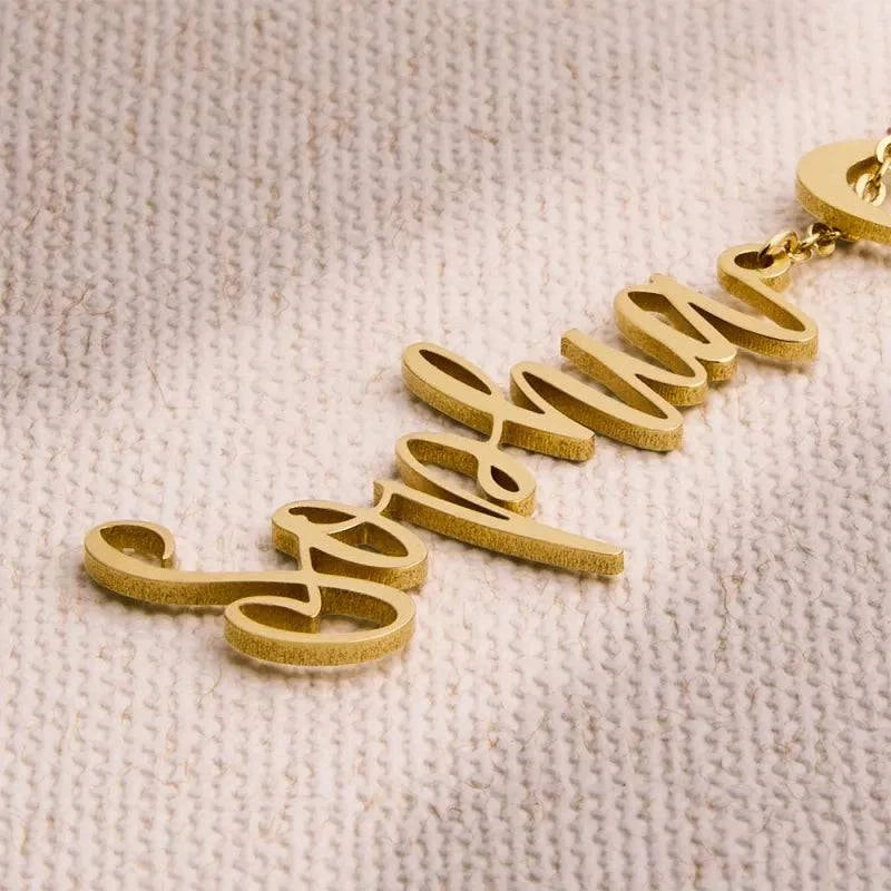 Custom Heart Name Lariat Necklace