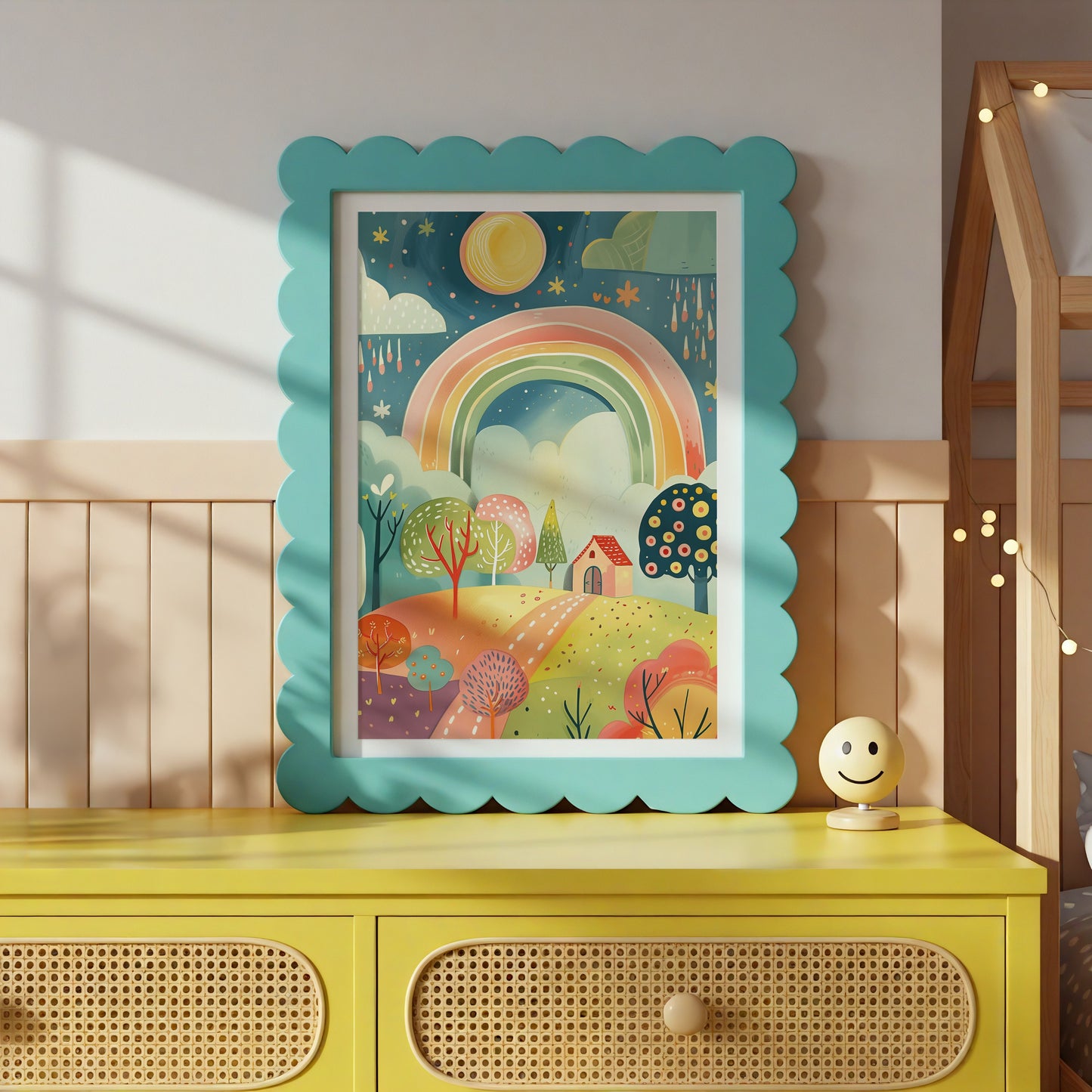 Colorful Rainbow and Nature Illustration Art Print product type