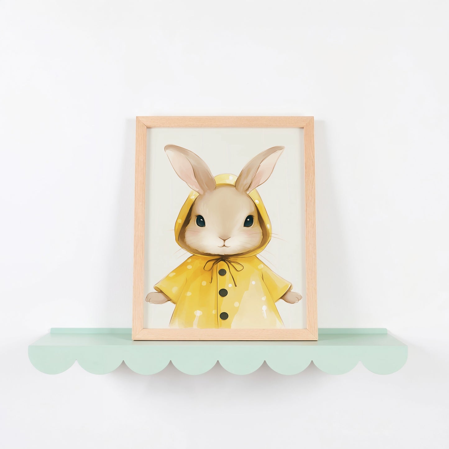 Adorable Bunny in Yellow Hood Wall Art product
