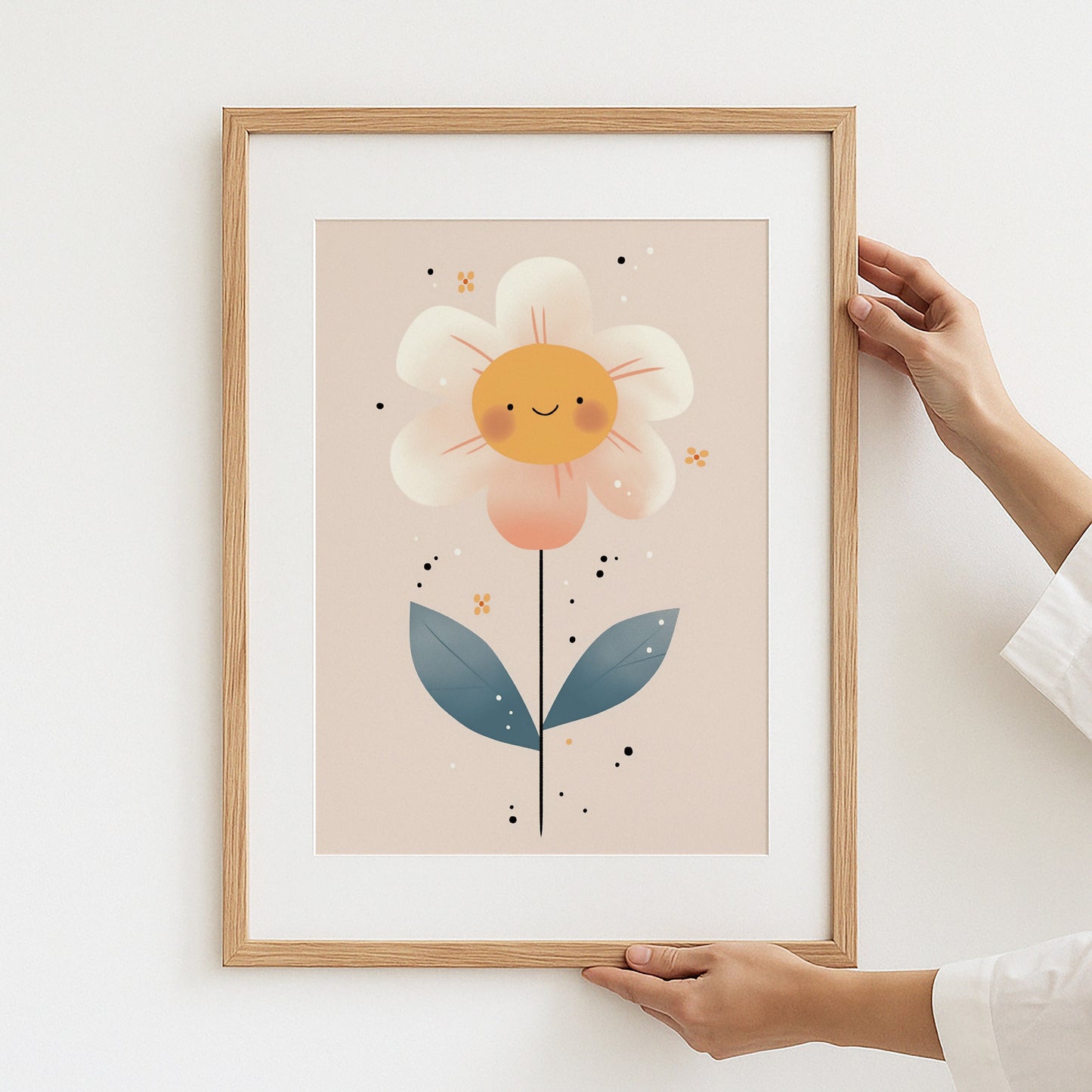 Adorable Smiling Flower Art for Nursery Decor product type
