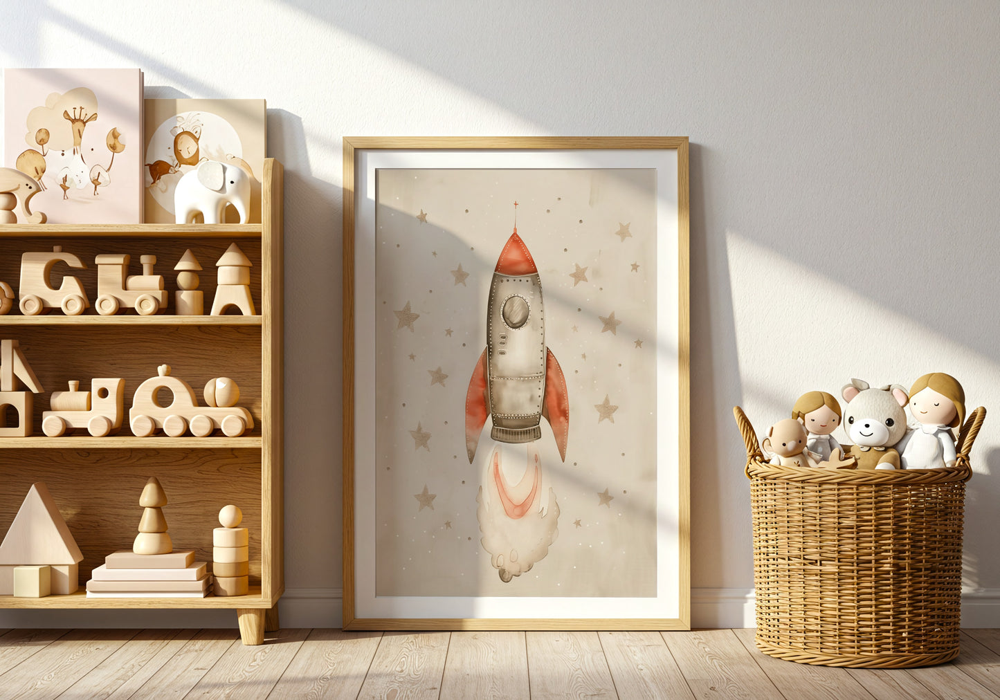 Adorable Rocket Ship Art Print For Stylish Home Décor product