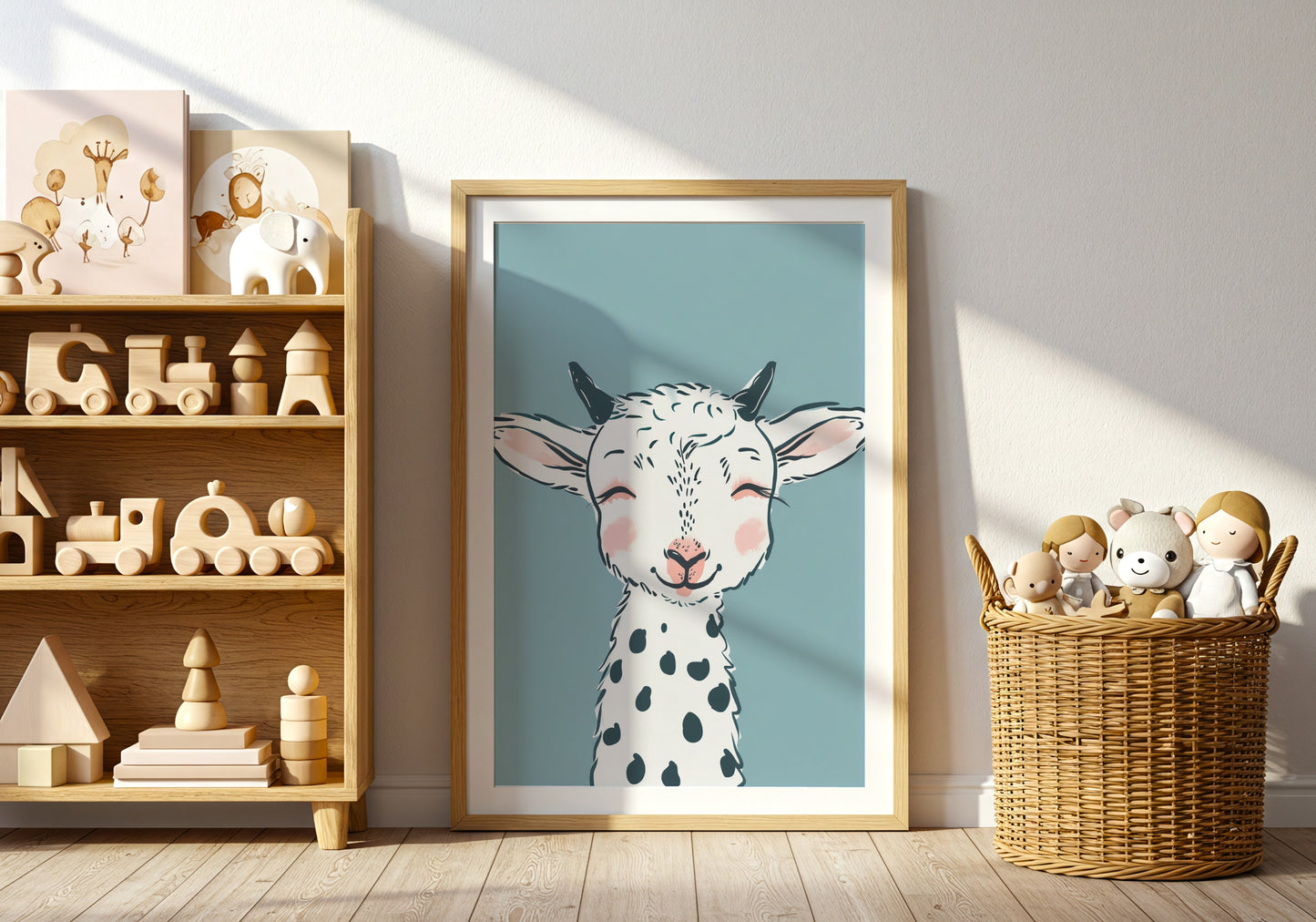 Adorable Smiling Goat Kids Room Wall Art Decor product