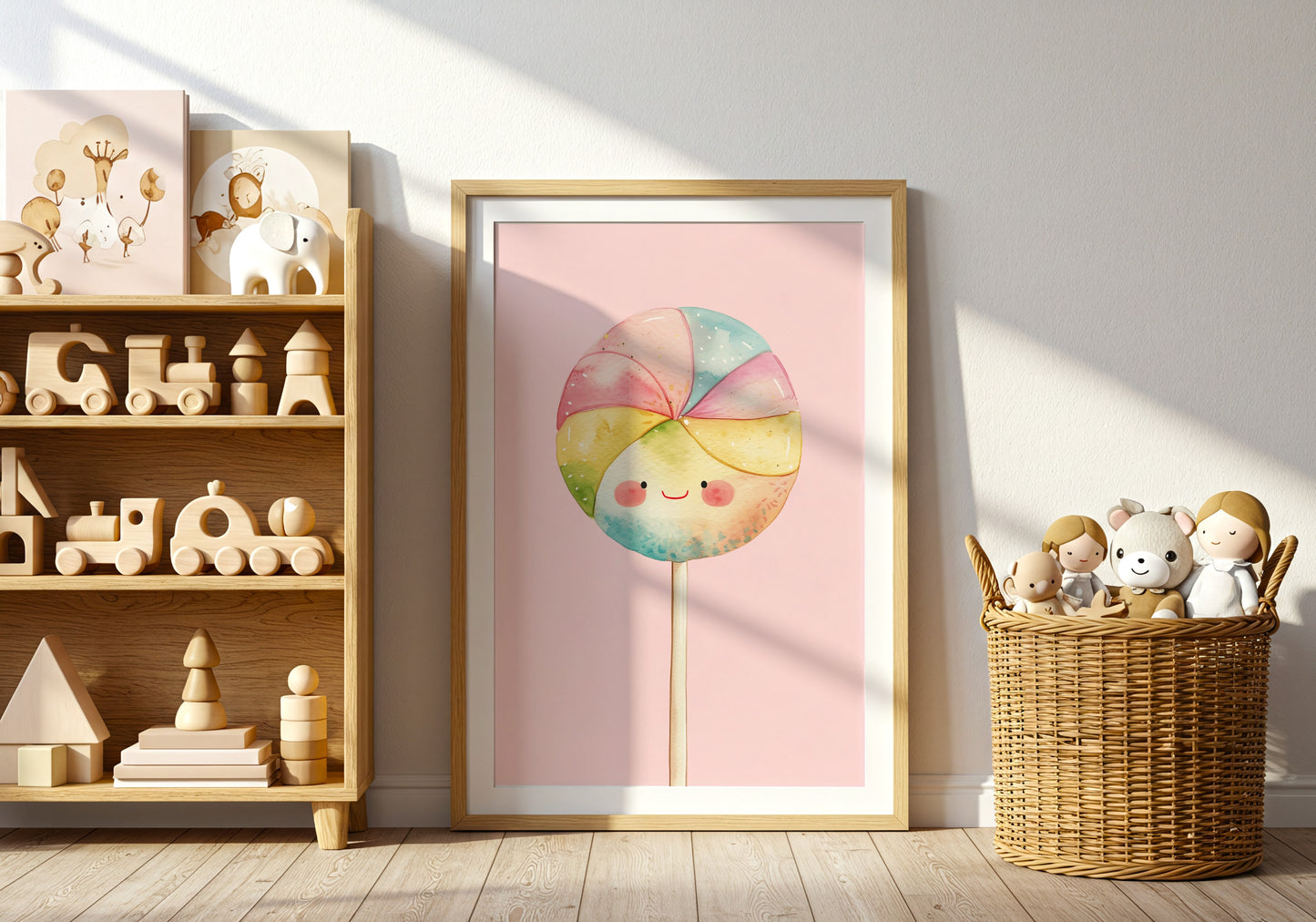 Cute Smiling Lollipop Wall Art for Kids Room product type