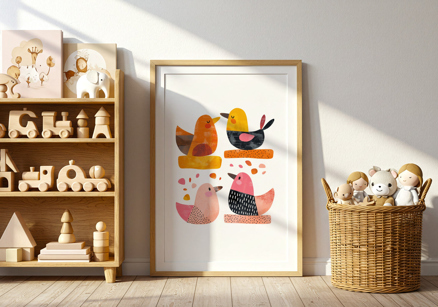 Colorful Bird Art Print for Kids Room Decor product type