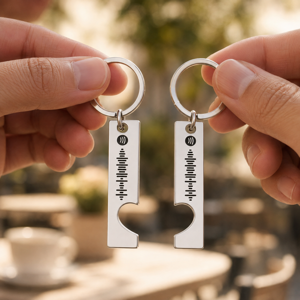 Custom Spotify Code Couples Keychain