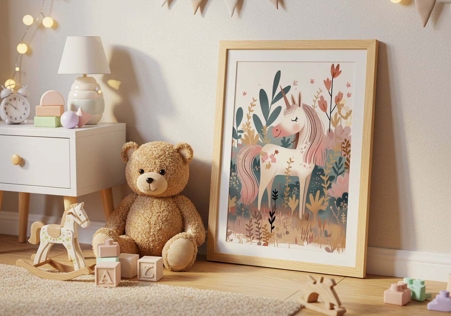 Enchanting Unicorn Framed Print for Kids Room product type