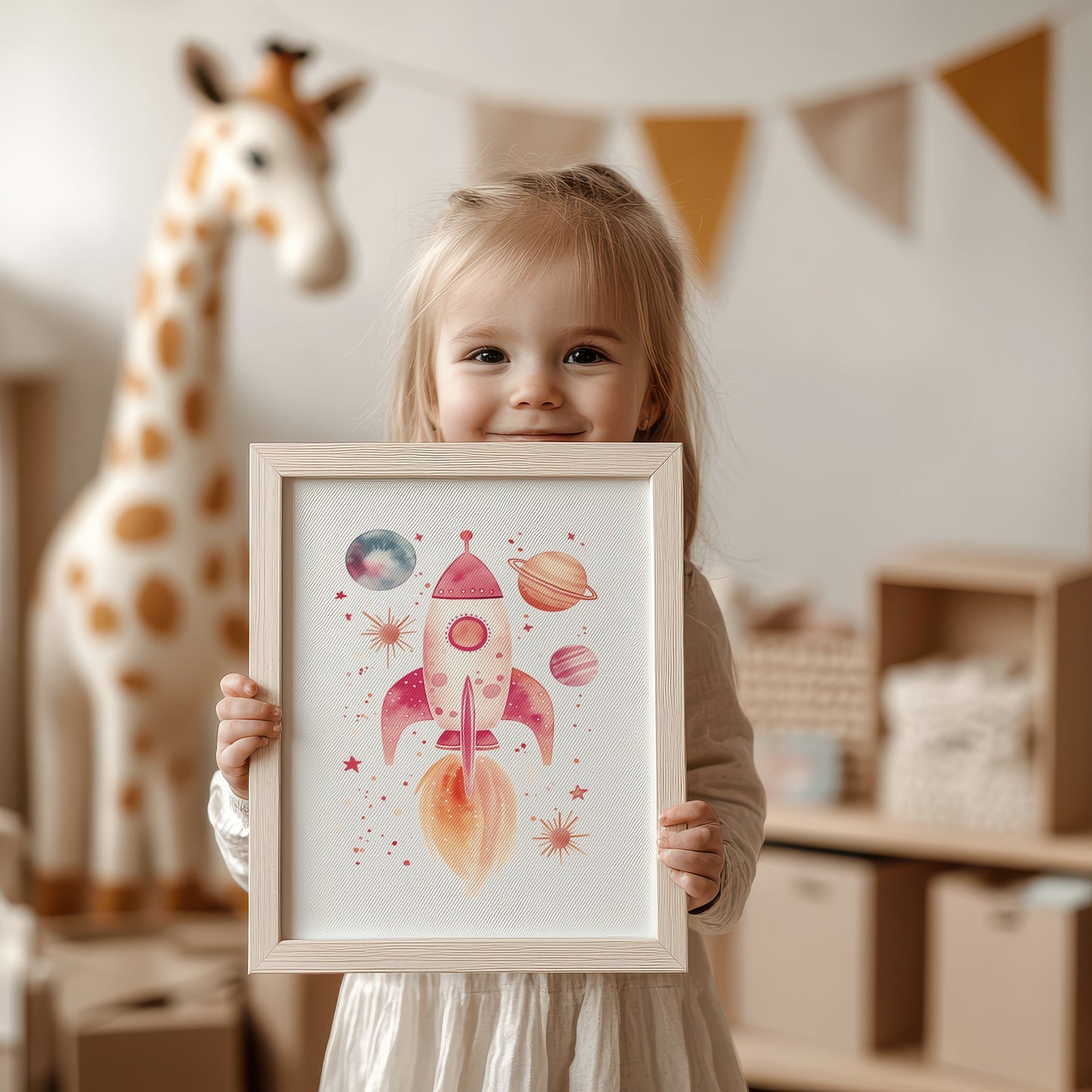 Children's Room Rocket Spaceship Wall Art product