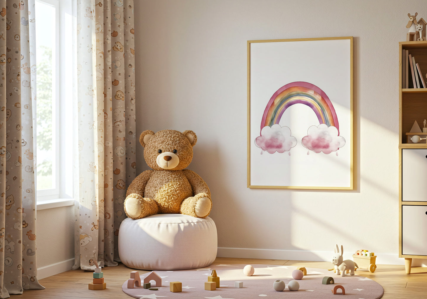Rainbow Wall Art with Clouds Design product type