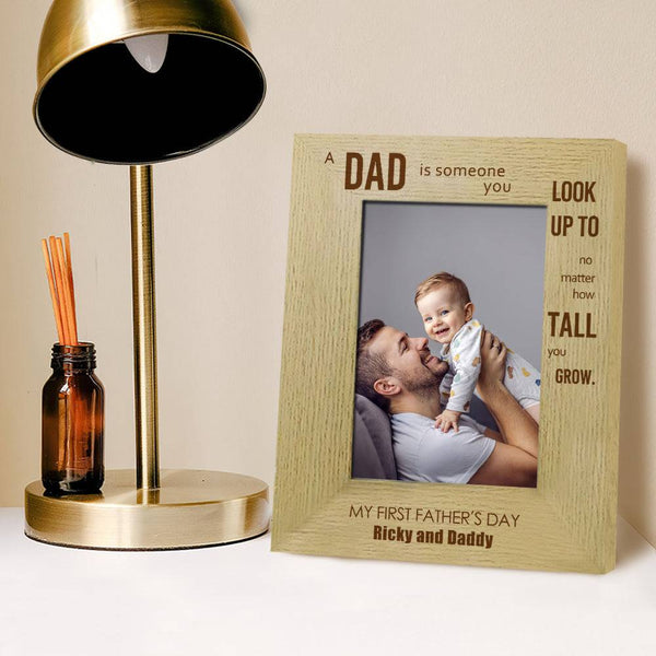 Custom First Father's Day Wooden Picture Frame