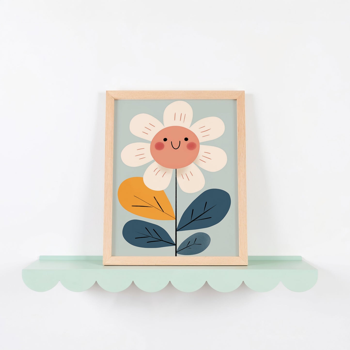 Whimsical Smiling Flower Art Print for Children product