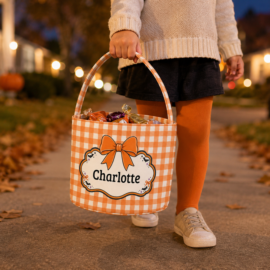 Personalized Halloween Fabric Candy Basket