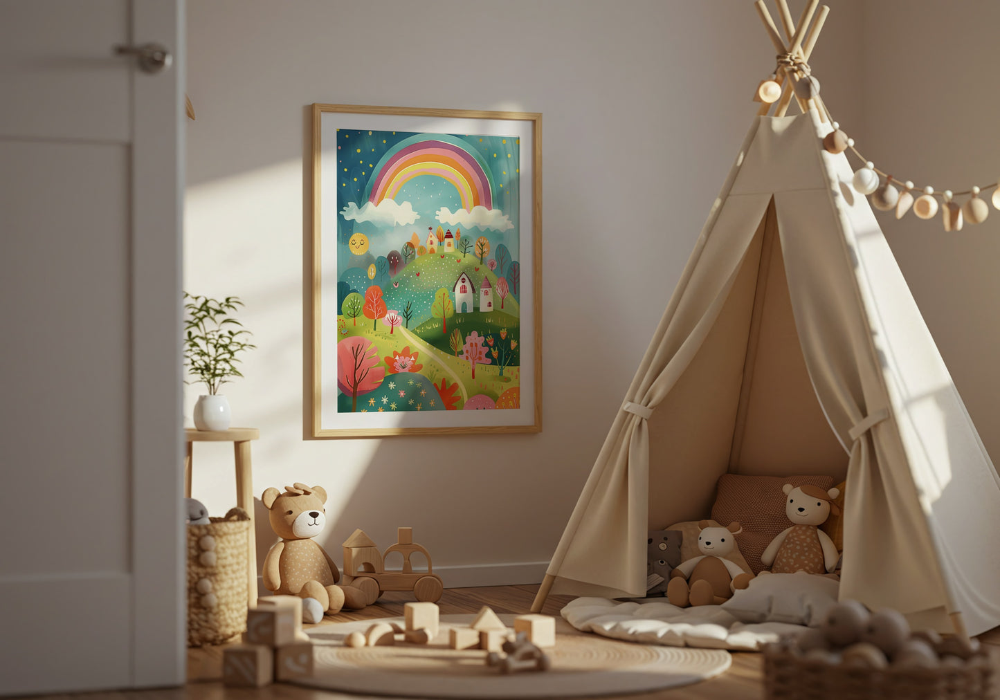 Colorful Rainbow Art Print Wall Decor Nursery product type