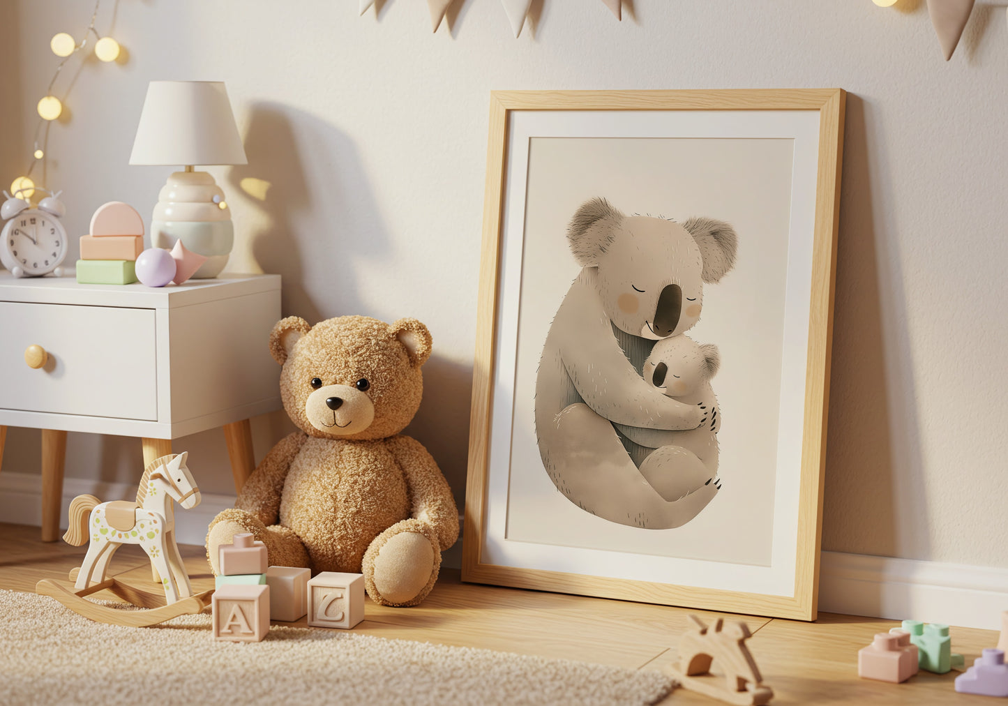 Adorable Koala Bear Nursery Wall Art Print product type