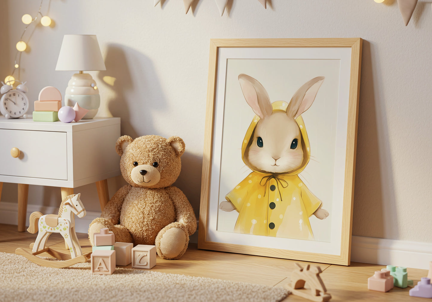 Adorable Bunny Theme Nursery Wall Art product