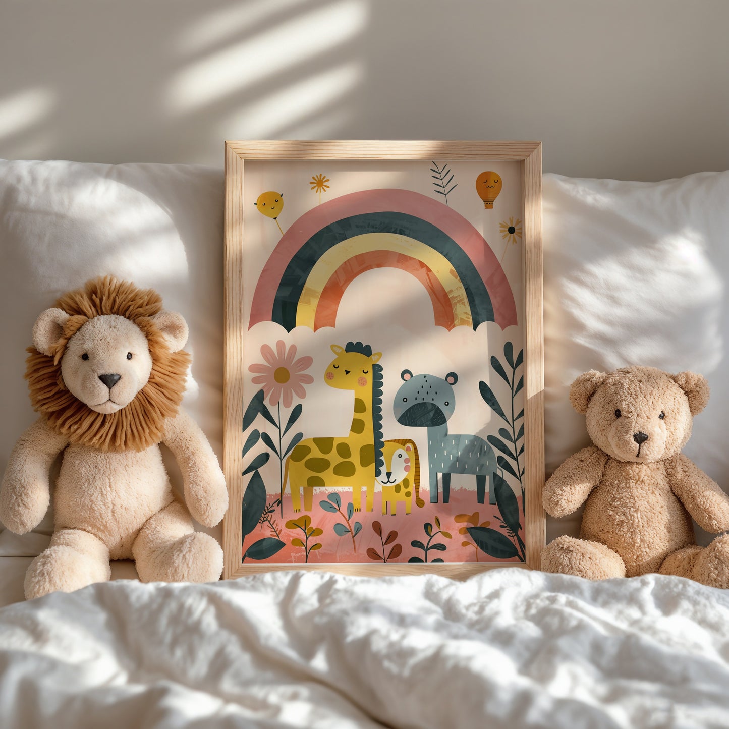 Colorful Rainbow Animals and Nature Themed Art product