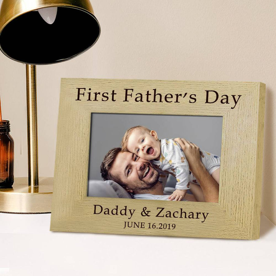 Custom First Father's Day Wooden Photo Frame