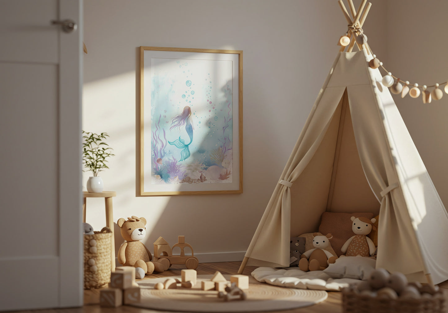 Dreamy Mermaid Wall Art for Children's Room product