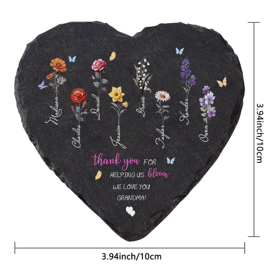 Custom Birth Flowers Garden Stone