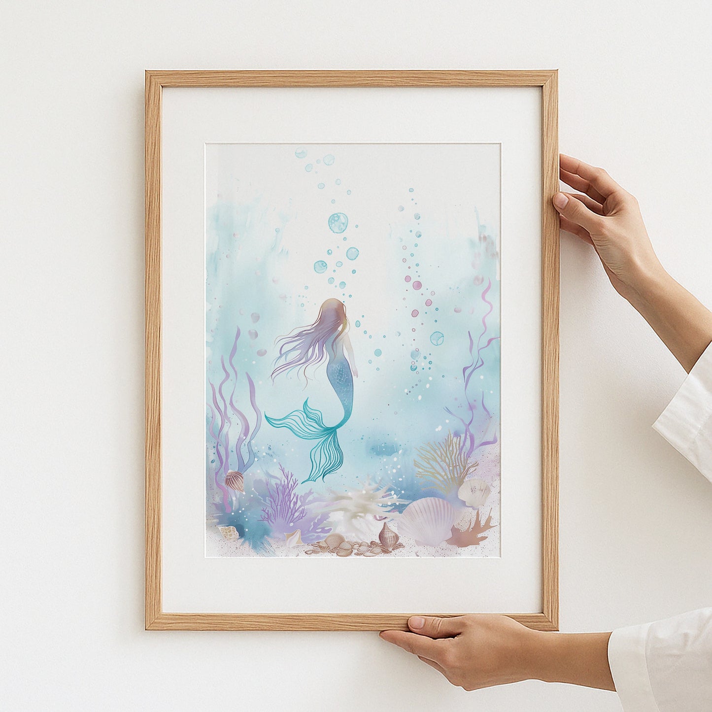 Enchanting Mermaid Underwater Scene Framed Art product