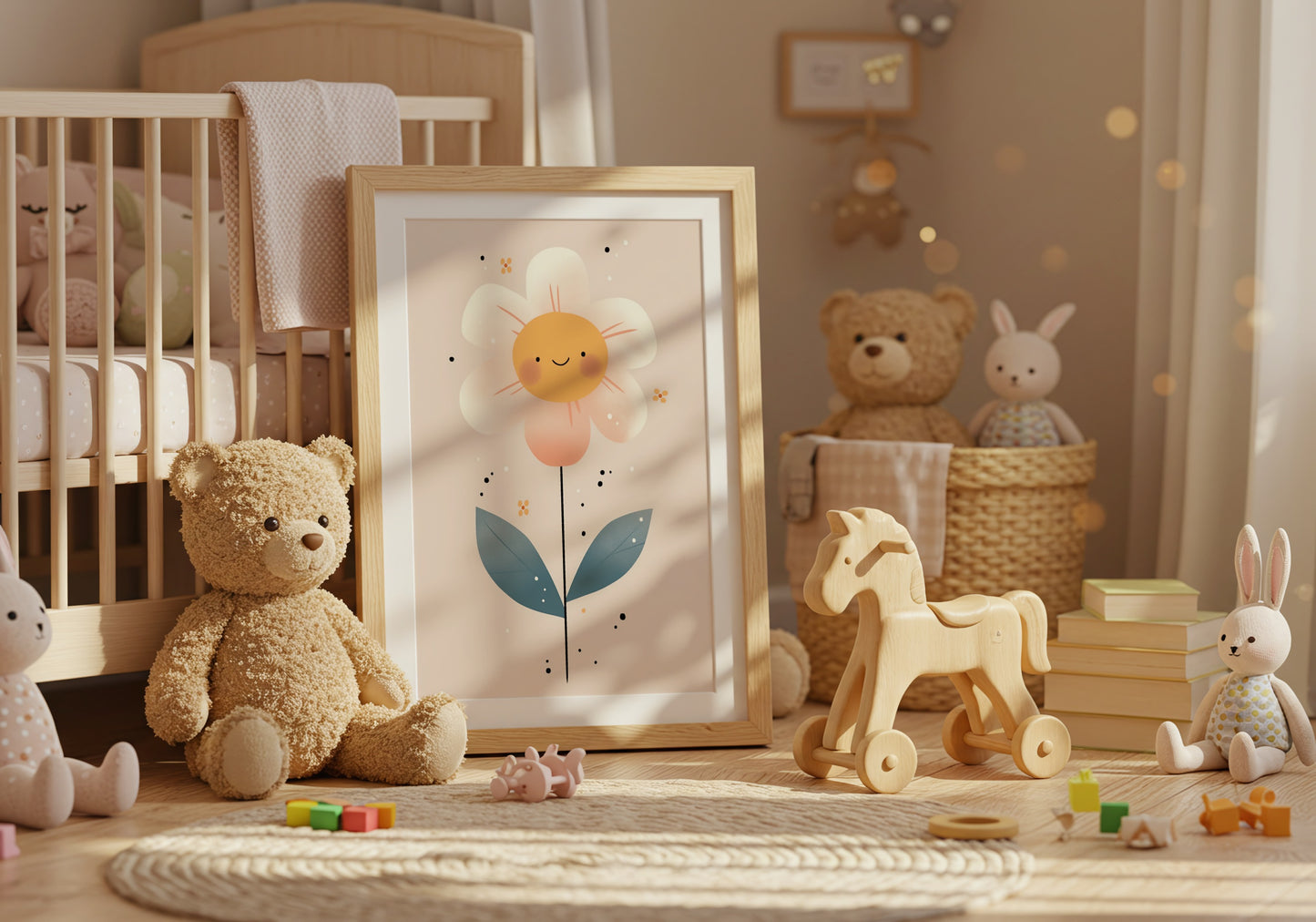 Adorable Flower Illustration for Kid's Room Decor product