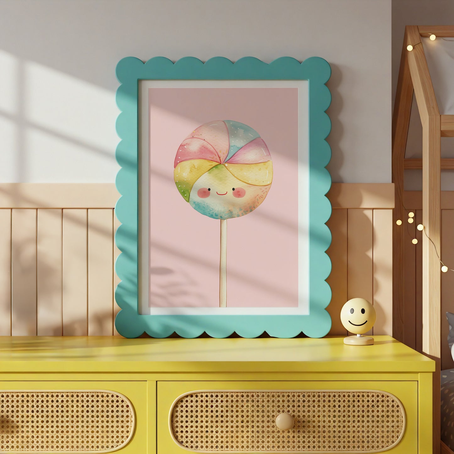 Whimsical Lollipop Art Print for Nursery Decor product