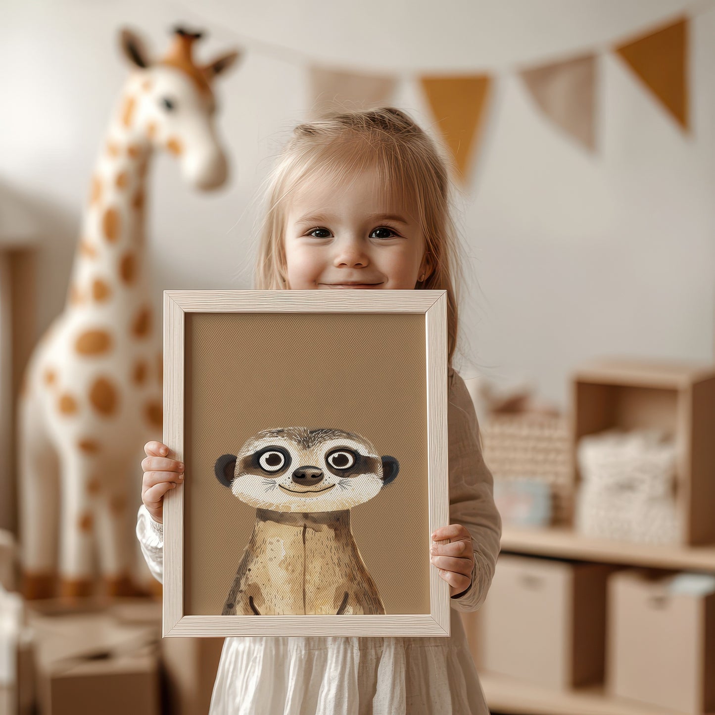 Adorable Meerkat Illustration for Children's Room Wall Art product