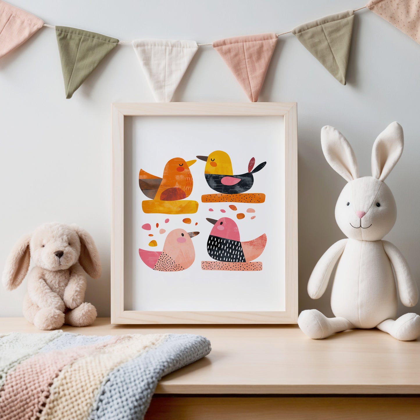 Colorful Birds and Animals Nursery Room Wall Art product