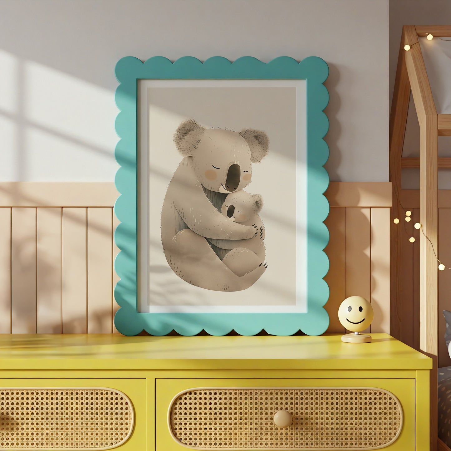 Koala and Baby Illustration Framed Print product