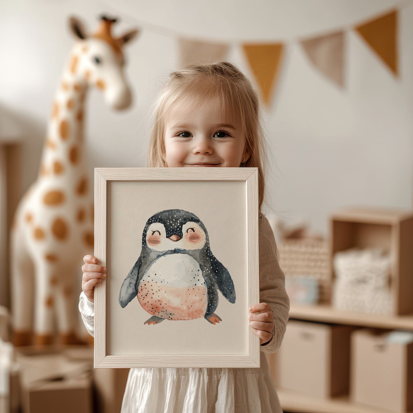 Cute Penguin Art Print for Kids Nursery Wall Decor product