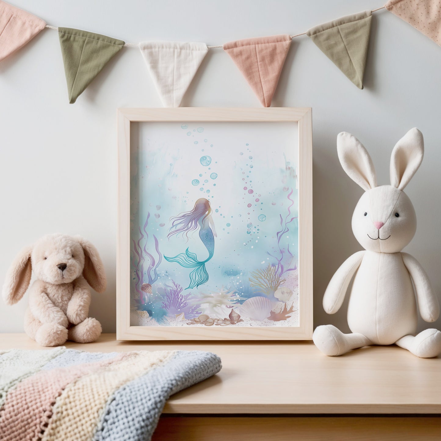 Enchanting Mermaid Illustration Nursery Art product