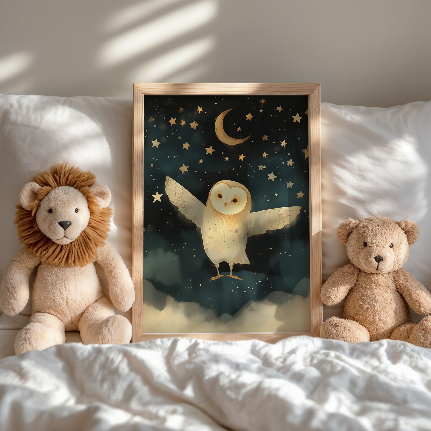 Majestic Owl and Night Sky Framed Art Print product